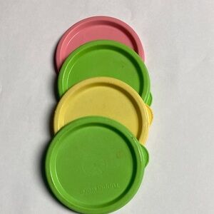 Tupperware Vibrant Lid Collection - Pink, Green, Yellow